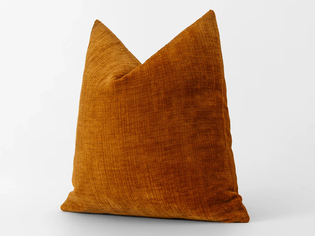 Burnt Orange Textured Pillow Cover