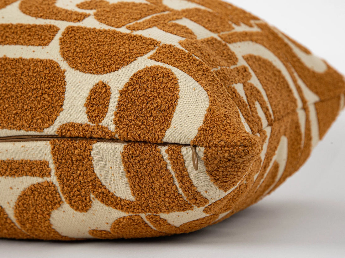 Burnt Orange Looped Geo Pillow Cover