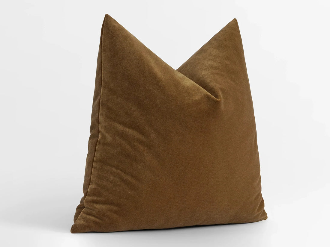 Dark Camel Velvet Pillow Cover