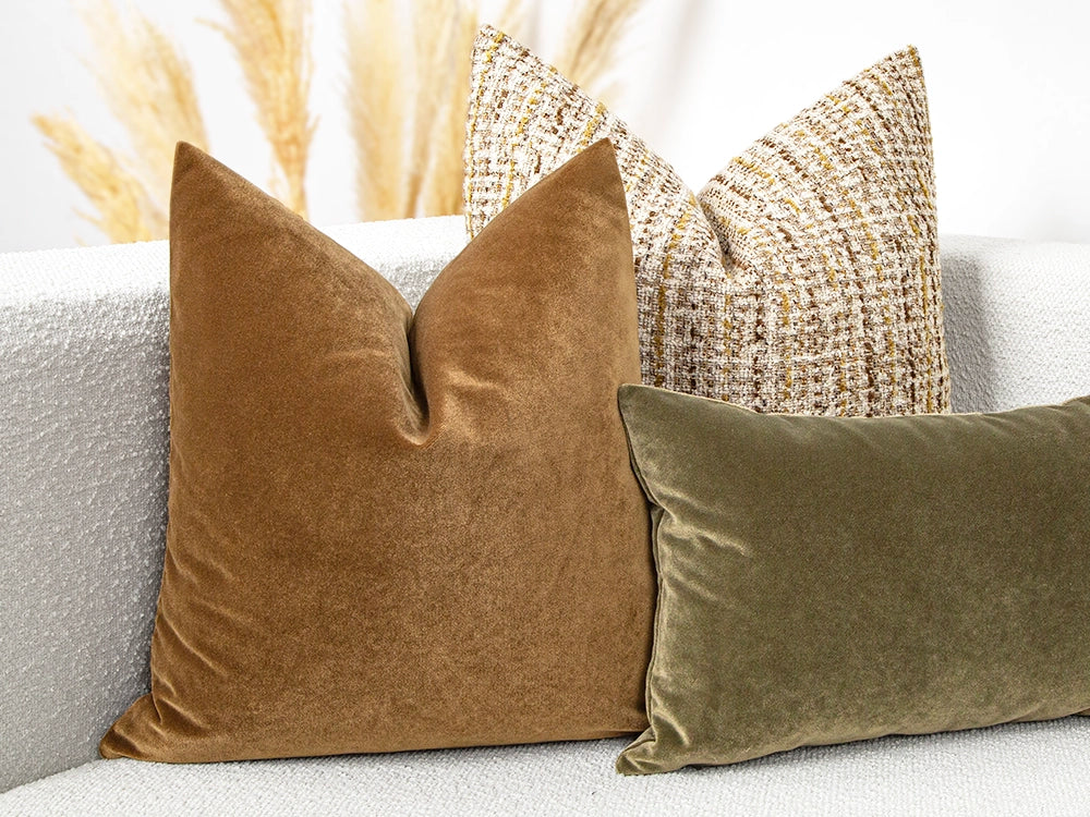 Camel Velvet Pillow Cover