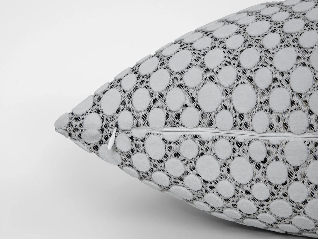 Chalk White Dotted Textured Pillow Cover