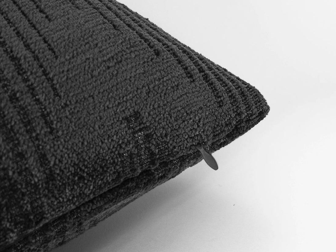 Charcoal Chevron Textured Pillow Cover