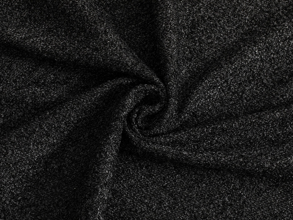 Charcoal Boucle Upholstery Fabric - Textured & Modern