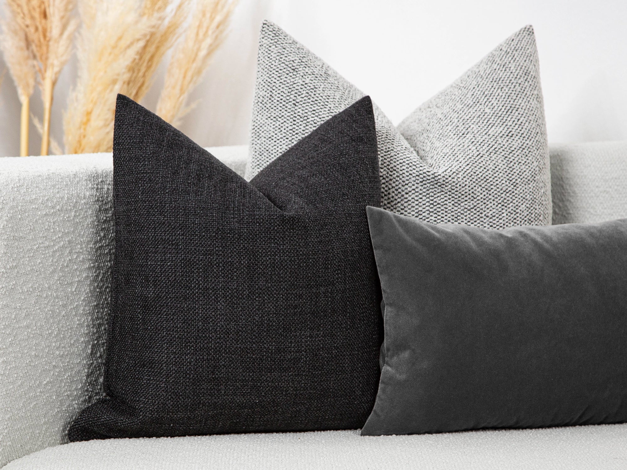 Charcoal Linen Pillow Cover