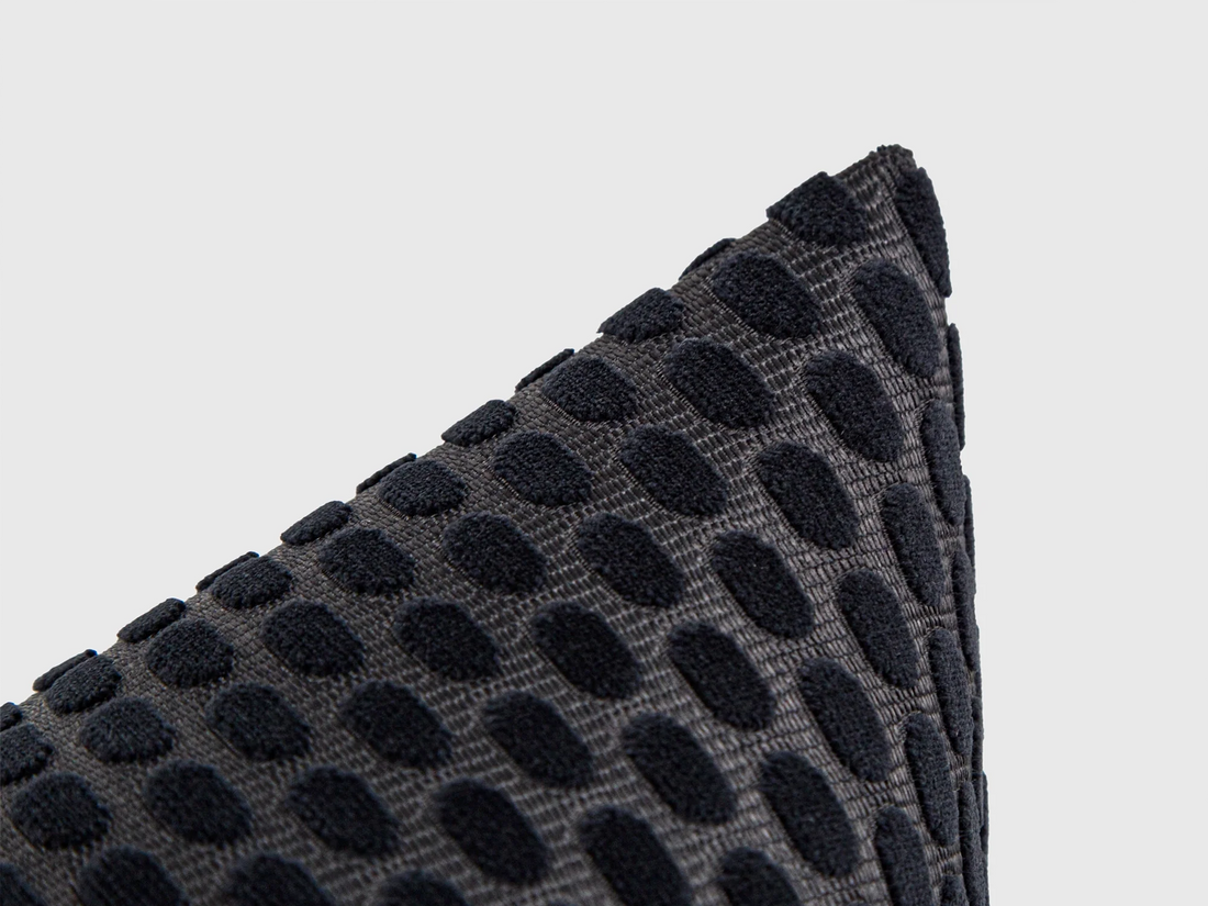 Charcoal Dotted Velvet Pillow Cover
