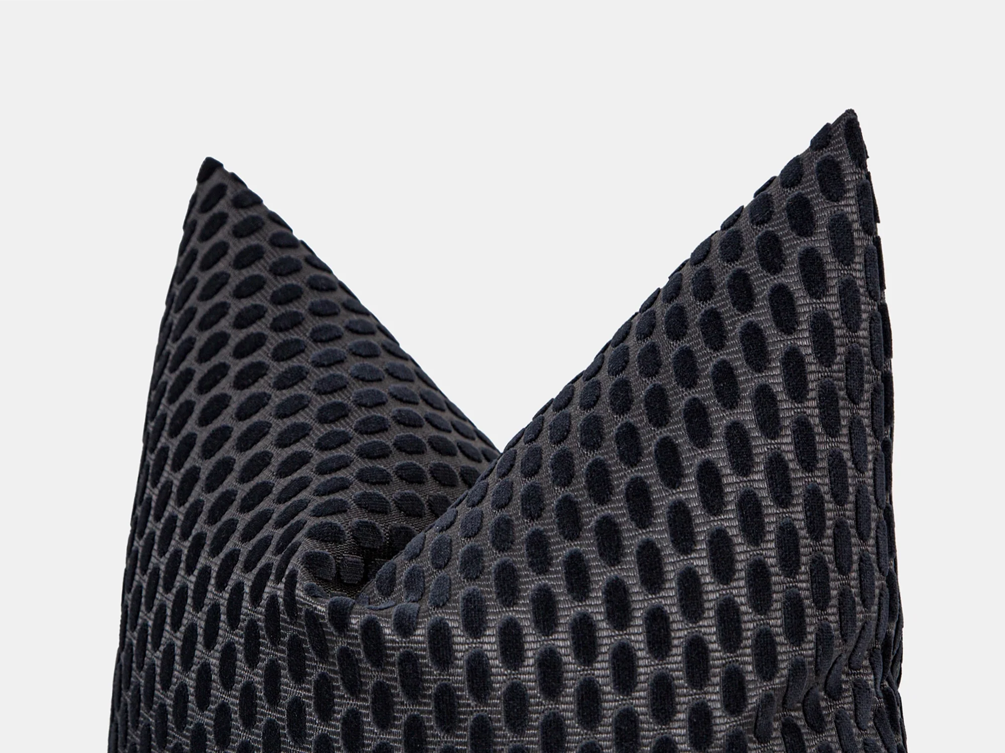 Charcoal Dotted Velvet Pillow Cover