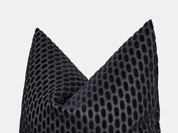 Charcoal Dotted Velvet Pillow Cover