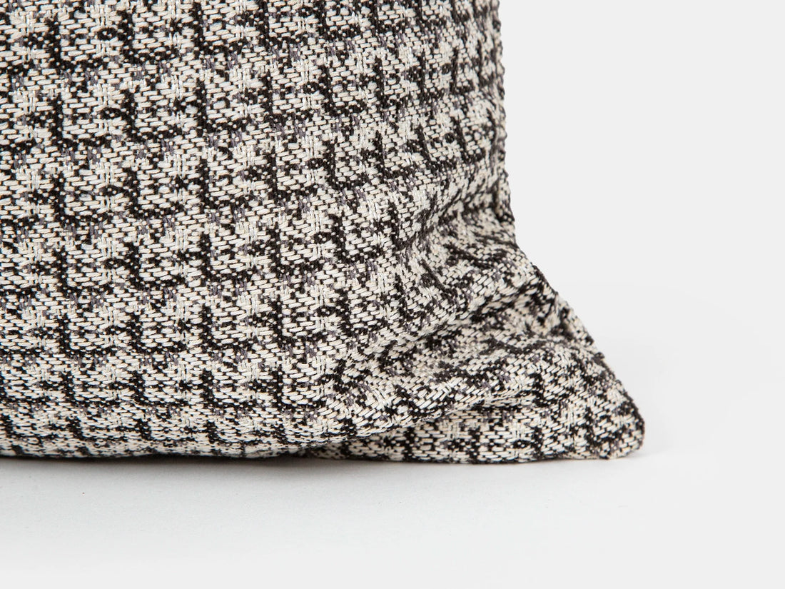 Greige & Charcoal Lattice Pillow Cover