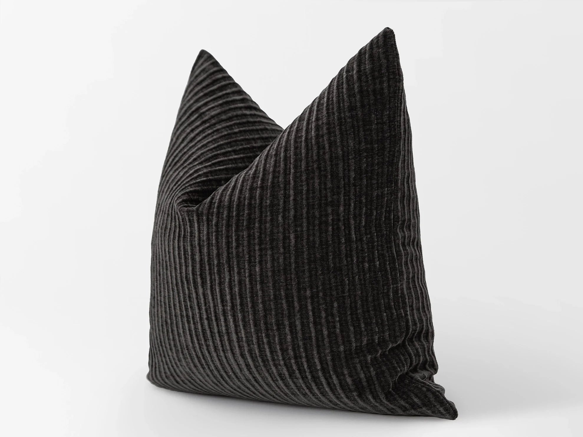 Dark Gray Corduroy Pillow Cover