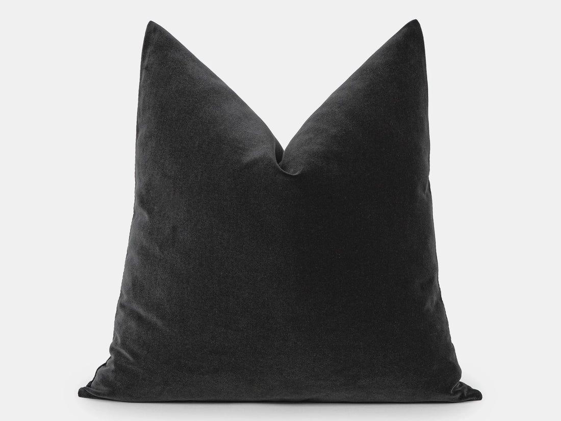 Charcoal Velvet Pillow Cover