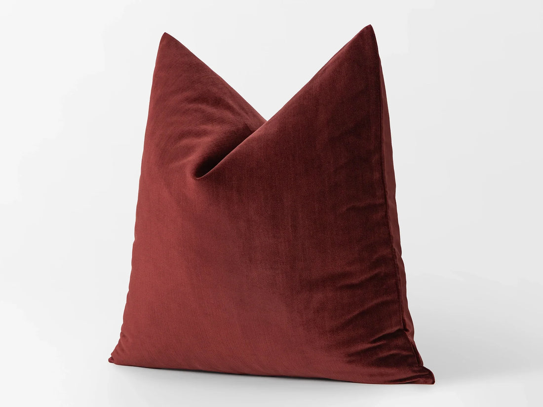 Chestnut Red Velvet Pillow Cover