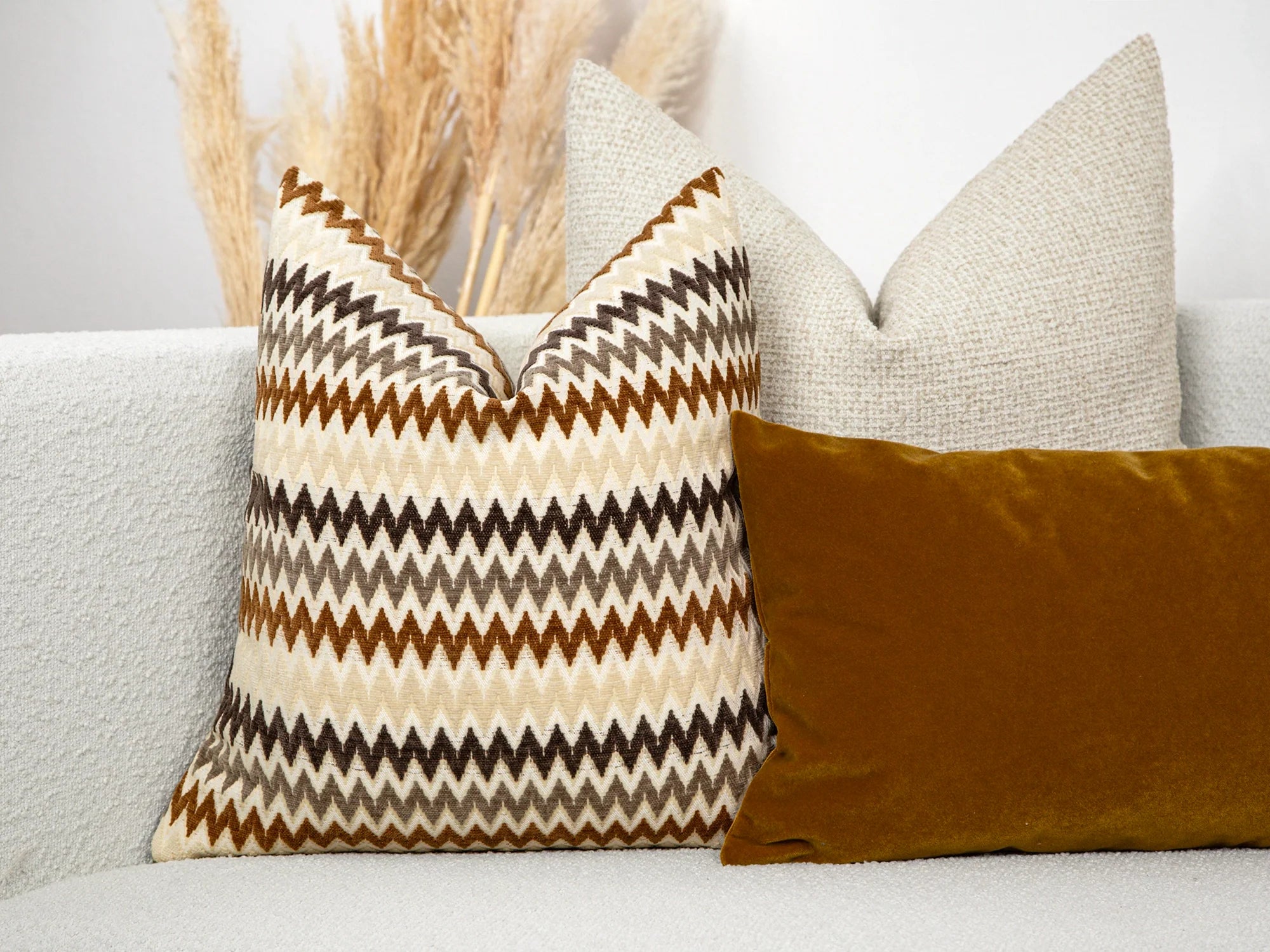 Earthy Colorful Chevron Pillow Cover