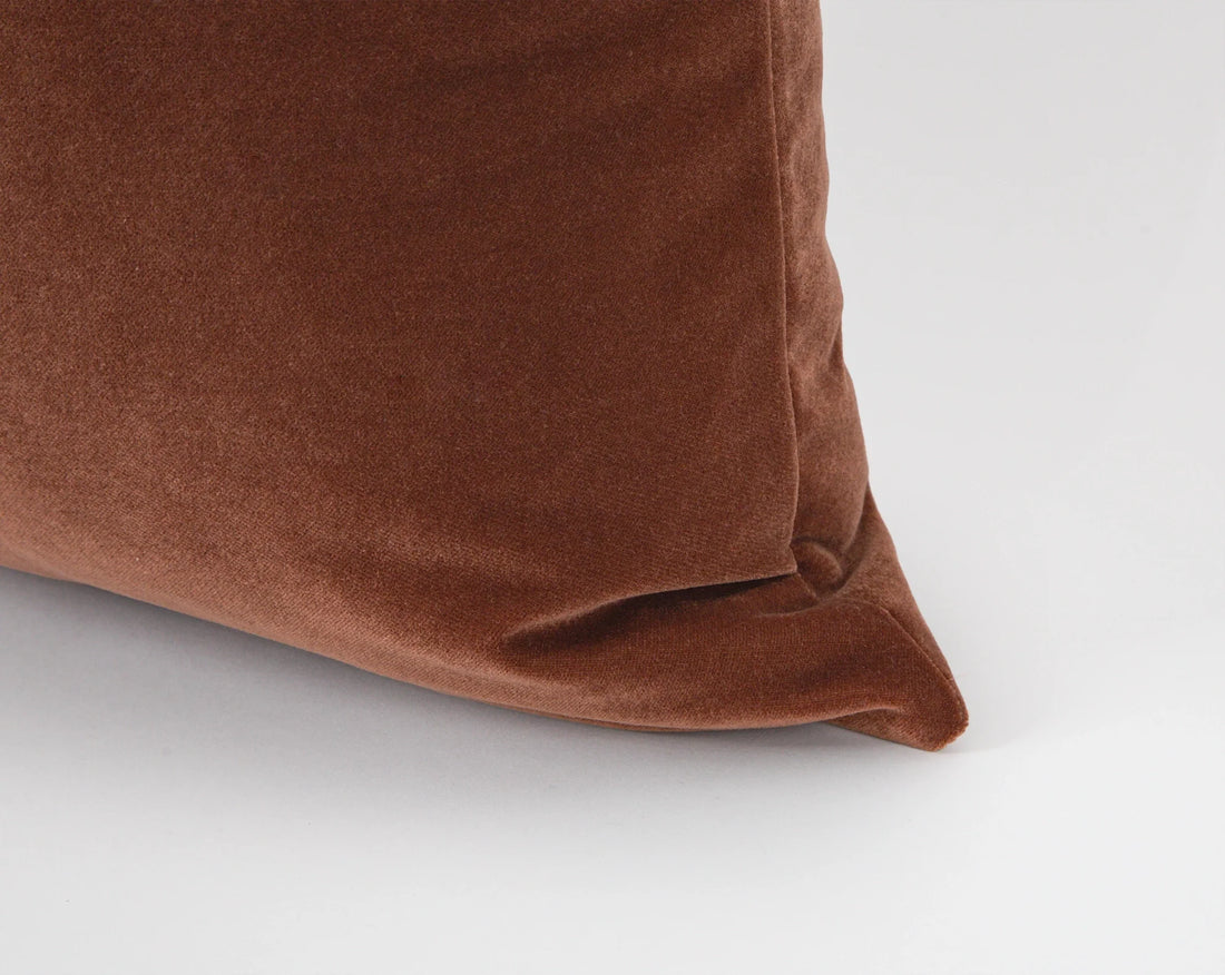 Cinnamon Brown Velvet Pillow Cover