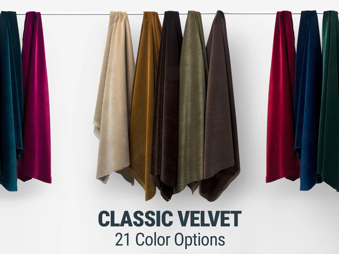 Classic Velvet Upholstery Fabrics | 21 Color Options