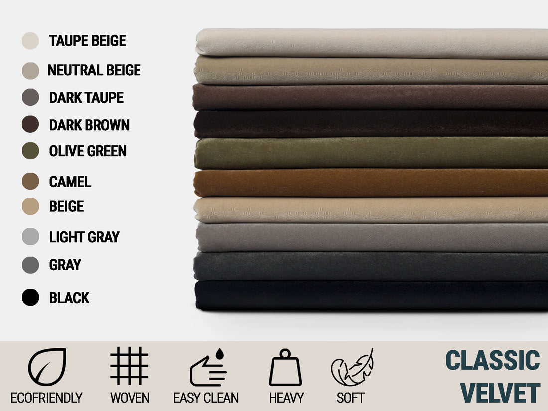 Classic Soft Velvet Upholstery Fabrics | 21 Rich Colors by the Yard