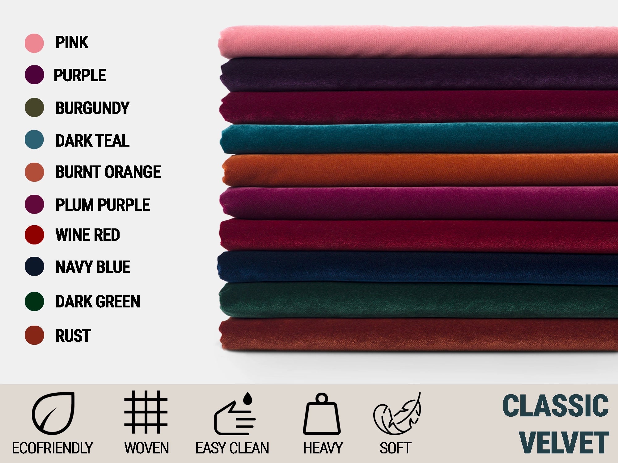 Dark Green Velvet Upholstery Fabric - Soft & Luxurious