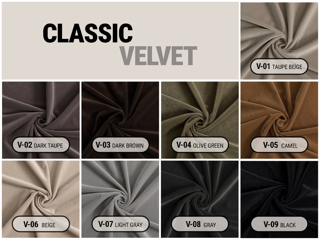 Classic Velvet Upholstery Fabrics | 21 Color Options