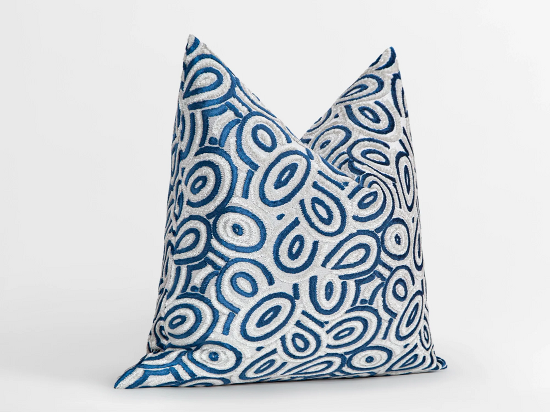 Cobalt Retro Velvet Pillow Cover