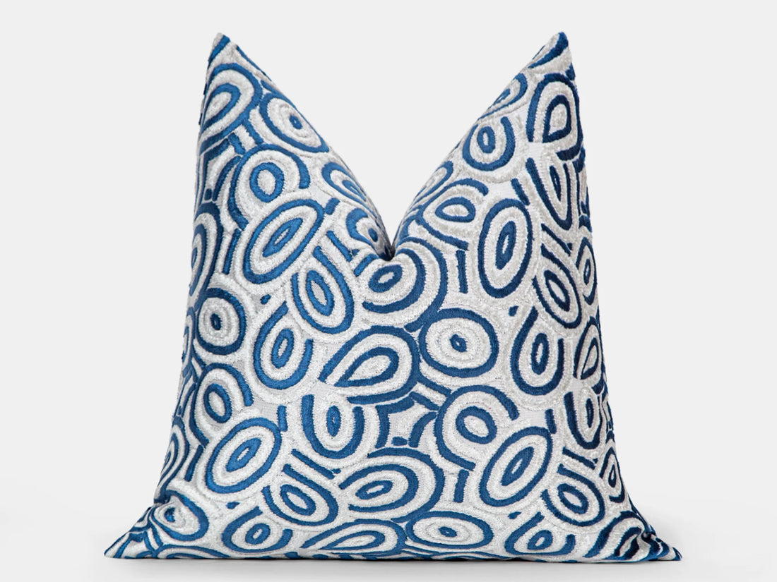 Cobalt Retro Velvet Pillow Cover