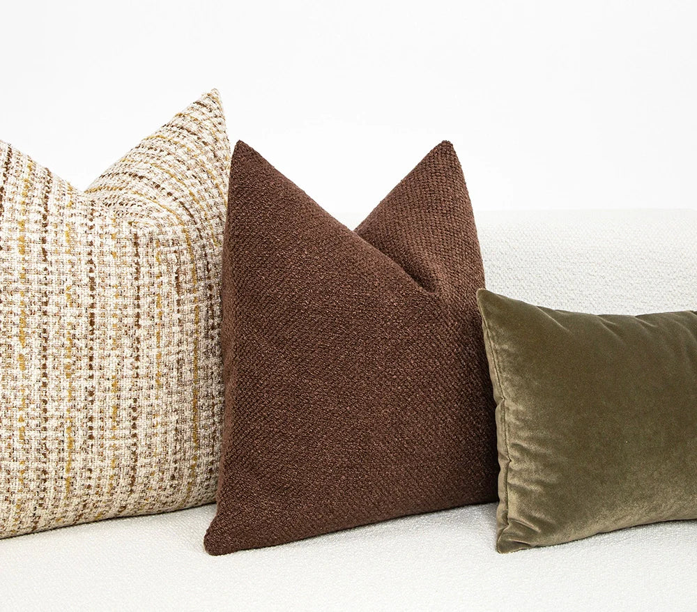 Dark Cognac Boucle Pillow Cover