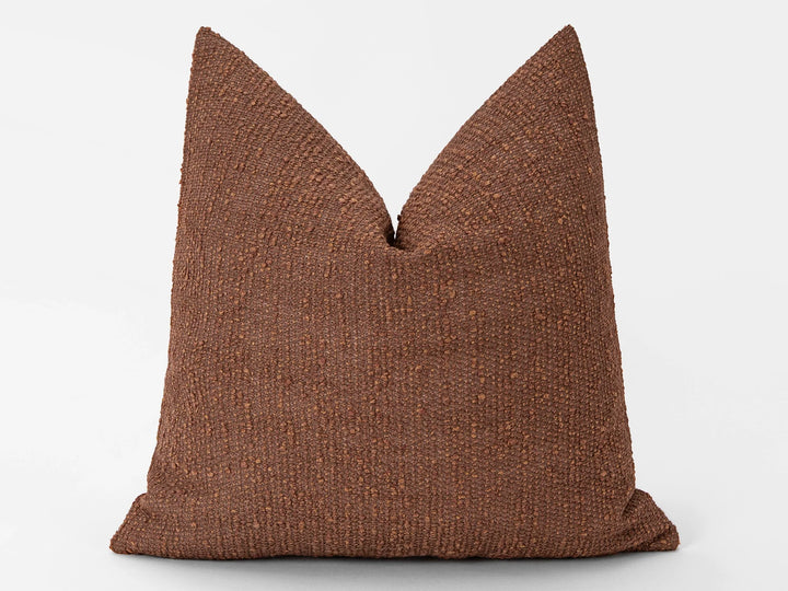 Copper Boho Boucle Pillow Cover