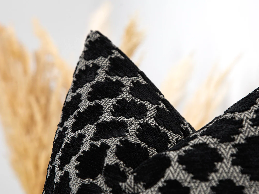 Black Dotted Textured Pillow Cover