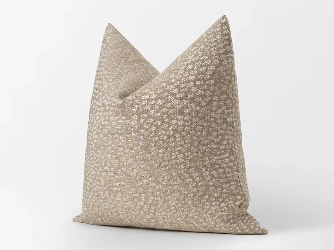Beige Dotted Woven Pillow Cover