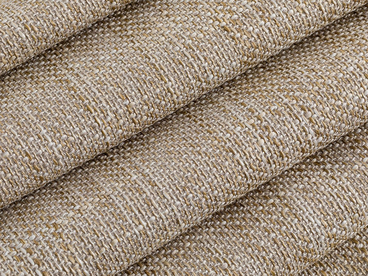 Cream Beige Woven Upholstery Fabric - Linen Look
