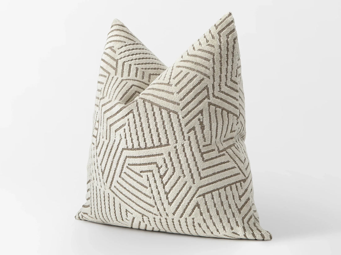 Cream Geometric Textured Pillow Cover