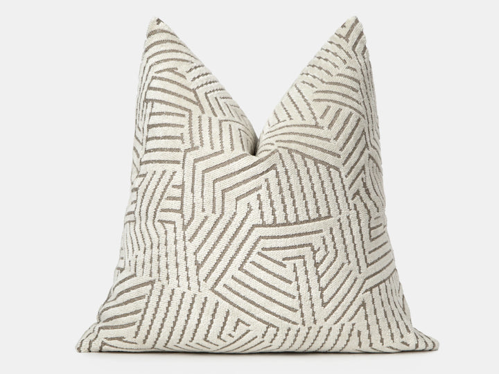 Cream Geometric Textured Pillow Cover