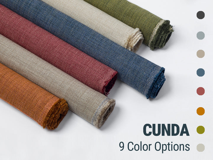 Linen Look Upholstery Fabrics - 9 Color Options | Cunda