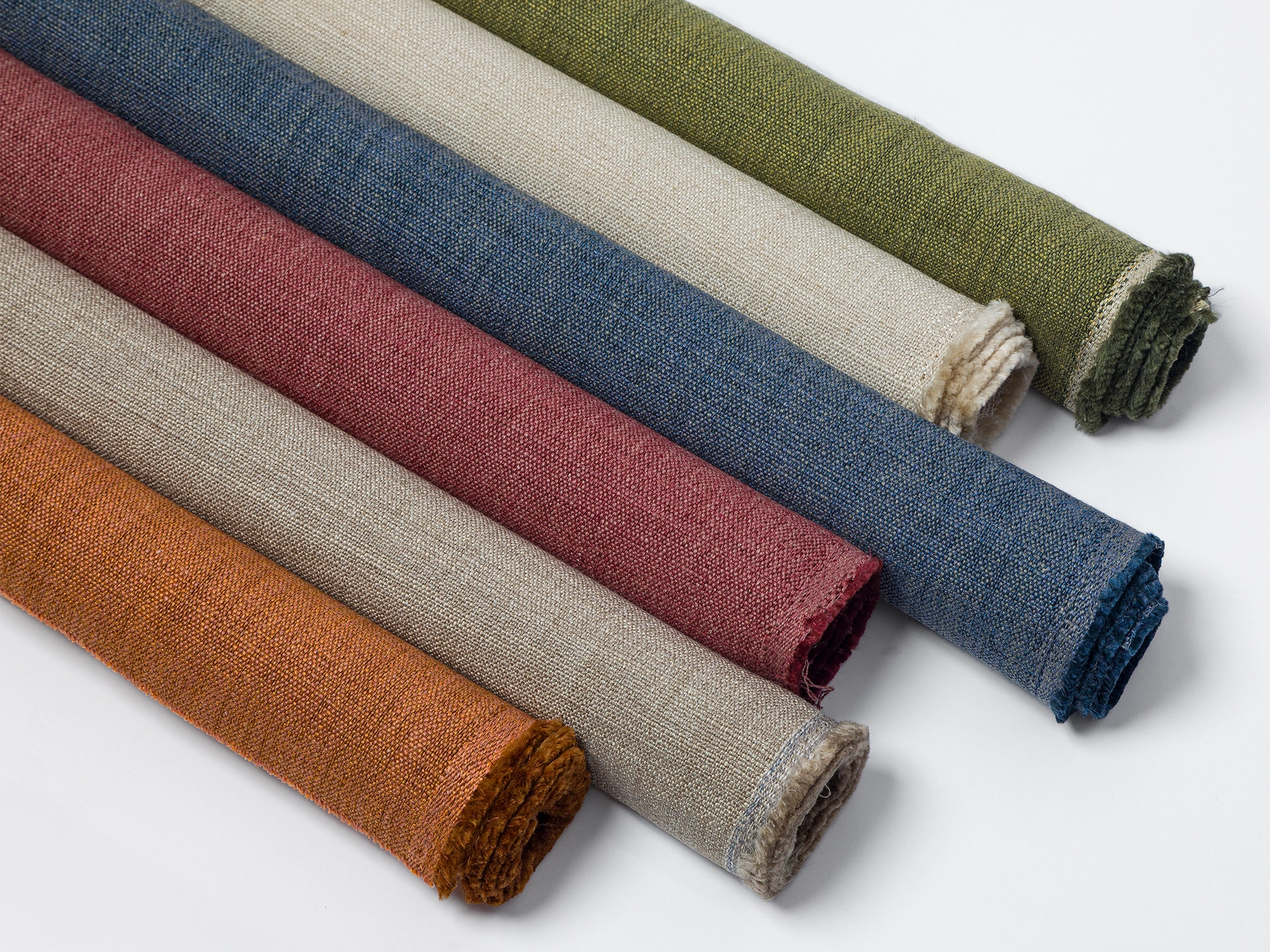 Linen Look Upholstery Fabrics - 9 Color Options | Cunda