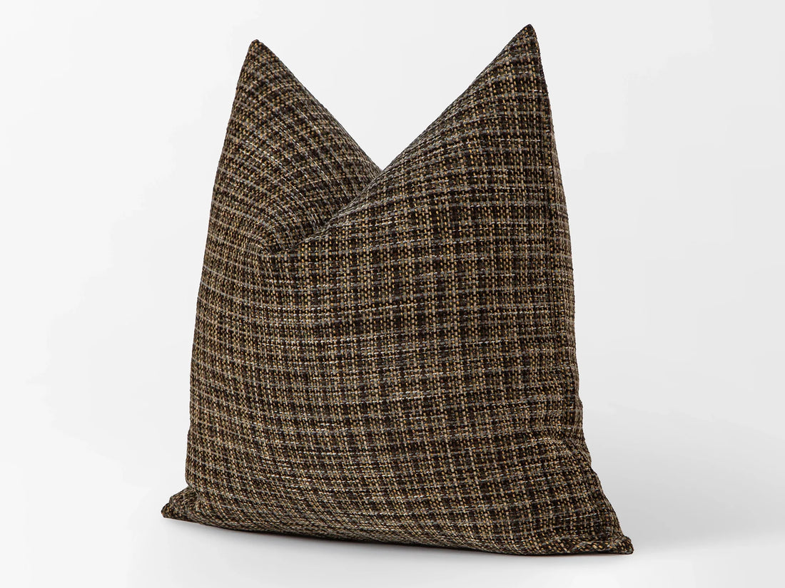 Dark Bark Woven Pillow Cover