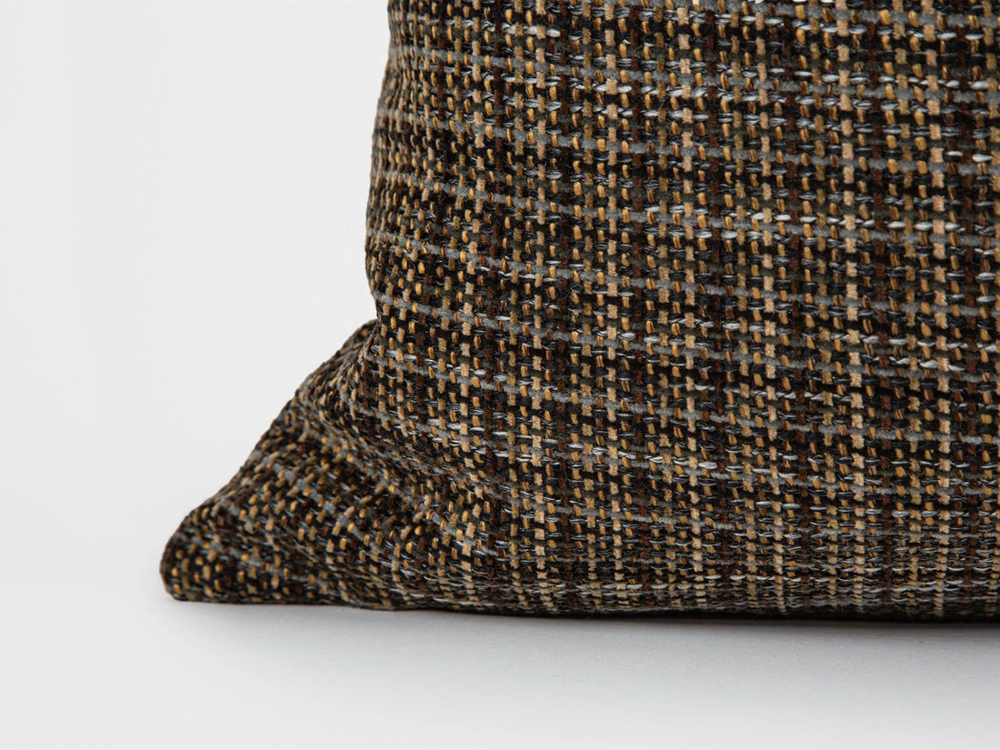 Dark Bark Woven Pillow Cover
