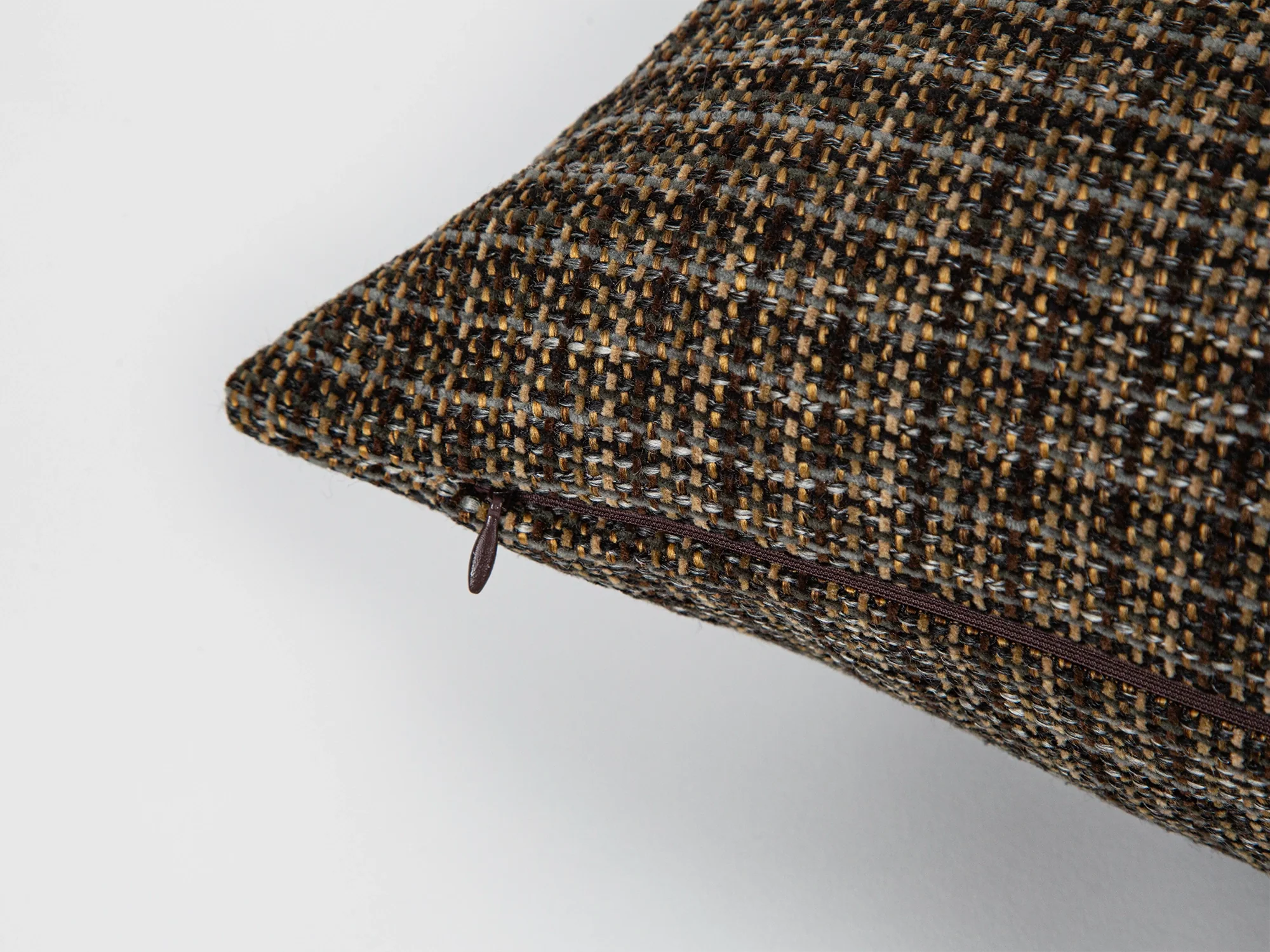 Dark Bark Woven Pillow Cover