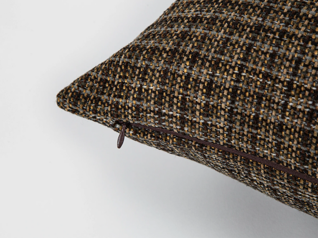 Dark Bark Woven Pillow Cover