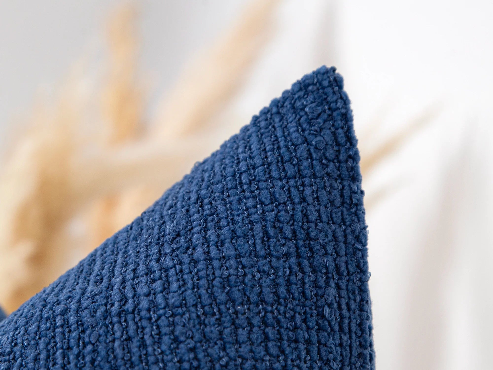 Cobalt Blue Boho Textured Pillow Cover