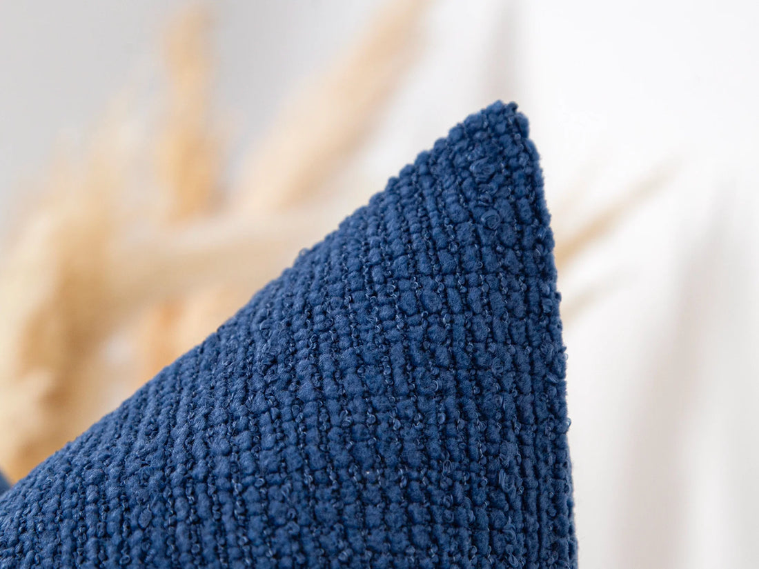Cobalt Blue Boho Textured Pillow Cover