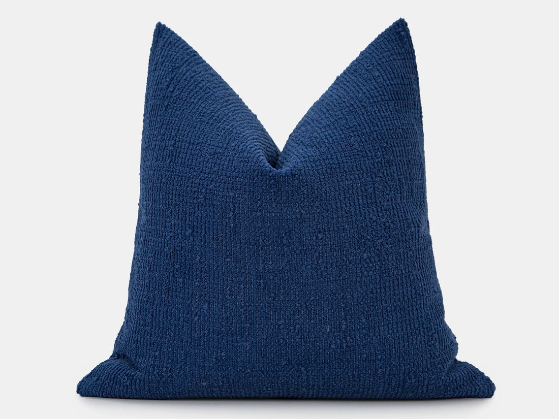 Cobalt Blue Boho Textured Pillow Cover