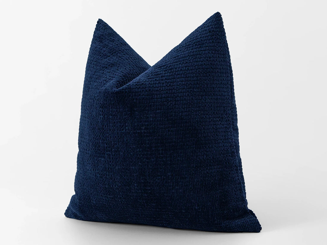 Deep Navy Textured Pillow Cover