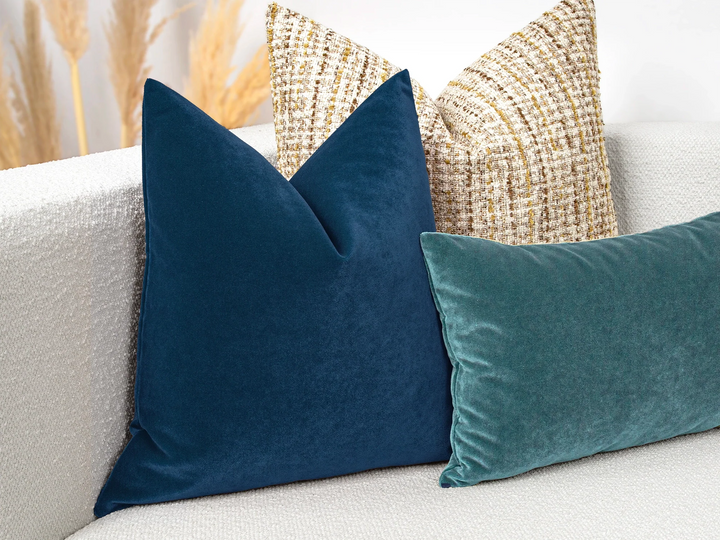 Dark Blue Velvet Pillow Cover