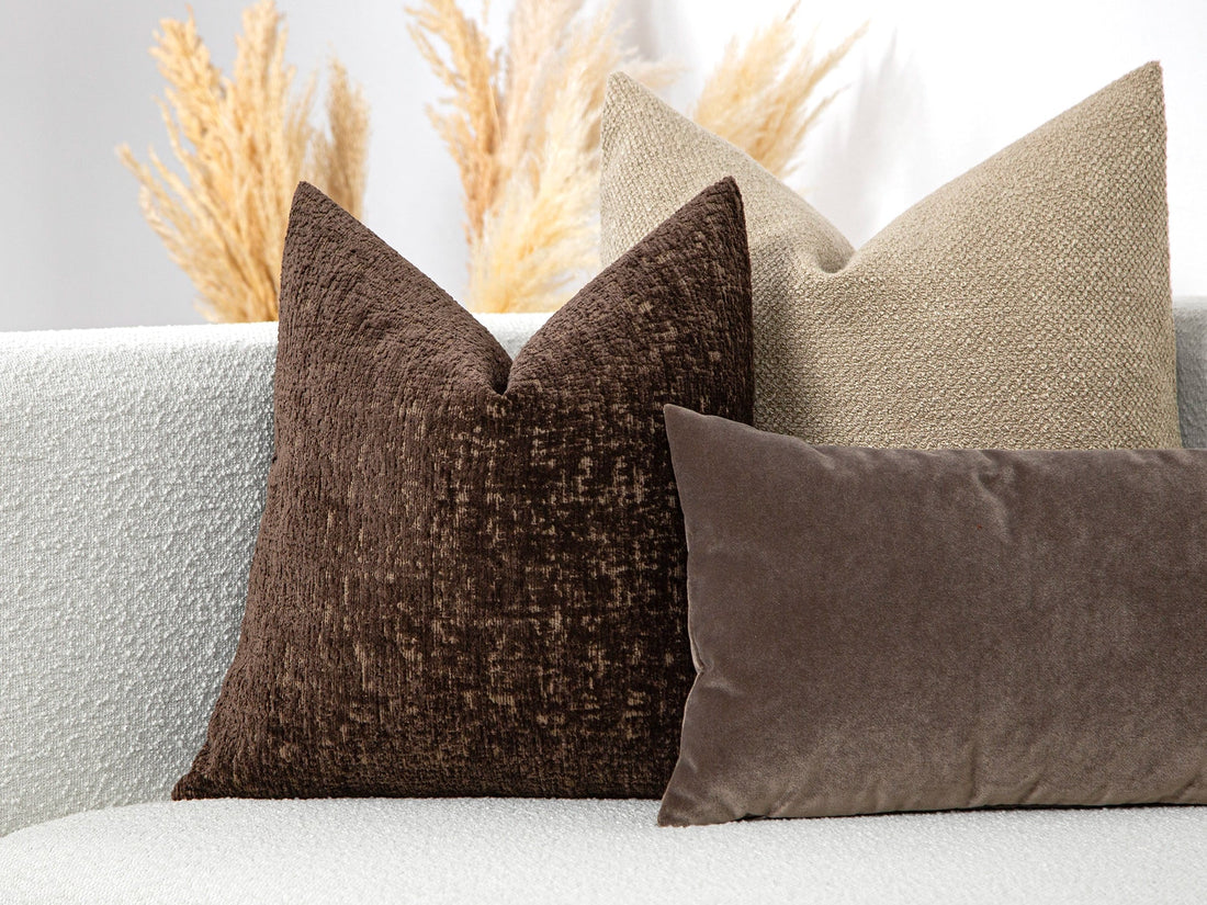 Dark Brown Soft Textured Pillow Cover