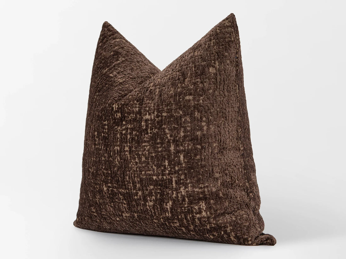 Dark Brown Soft Textured Pillow Cover