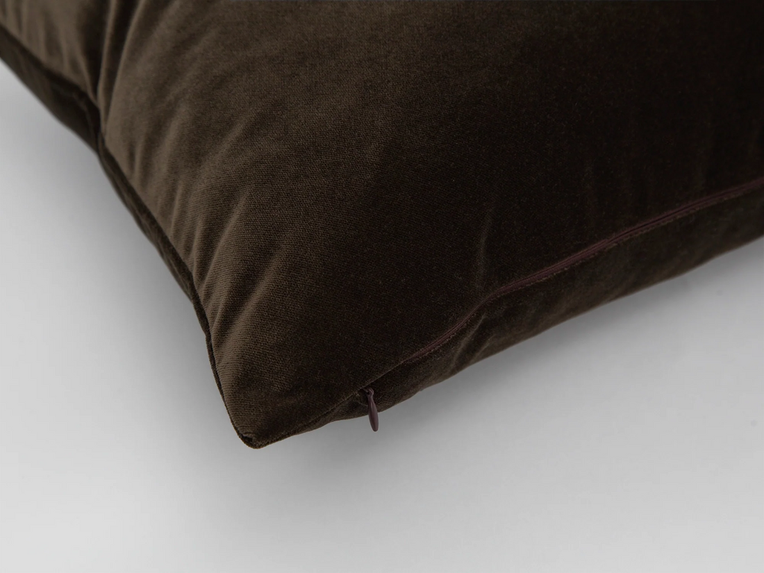 Dark Brown Velvet Pillow Cover