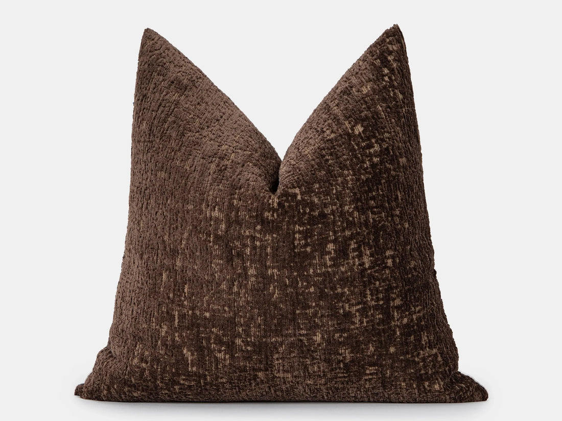 Dark Brown Soft Textured Pillow Cover