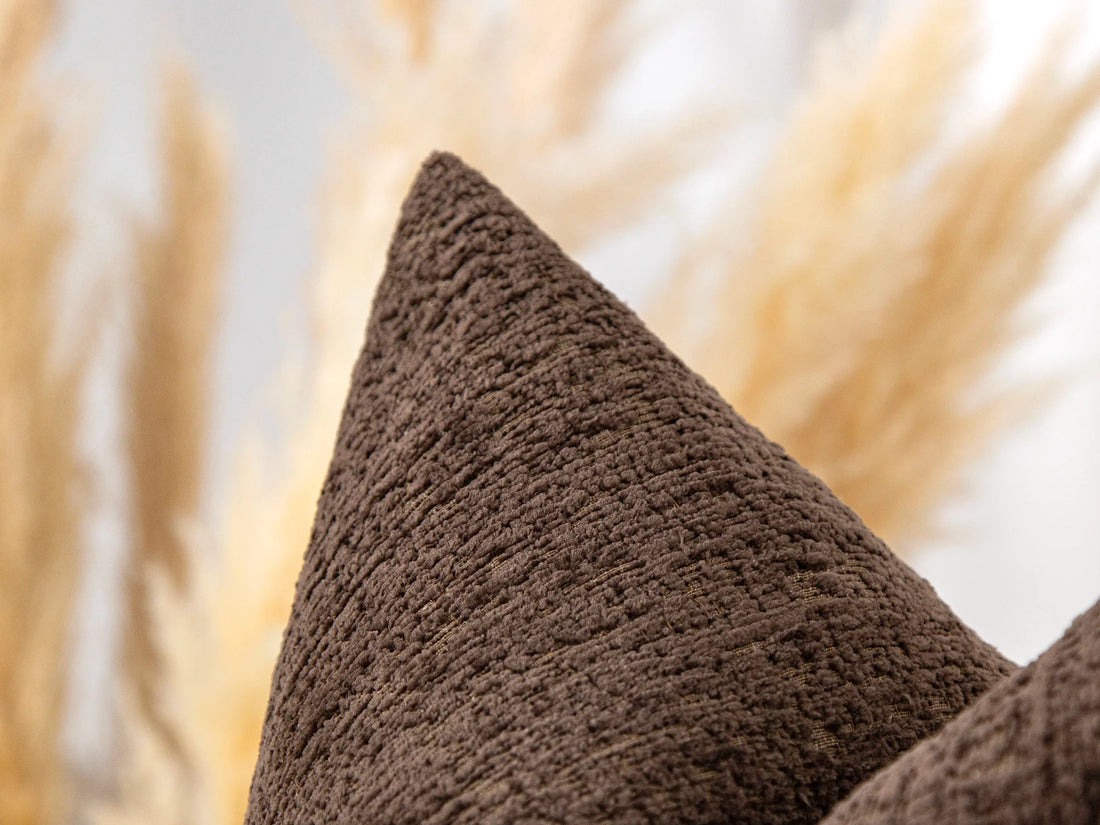 Dark Brown Soft Textured Pillow Cover