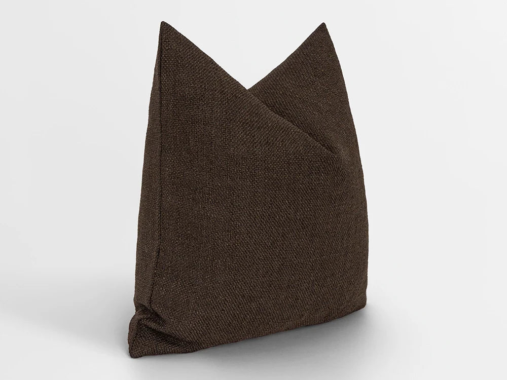 Dark Brown Linen Pillow Cover