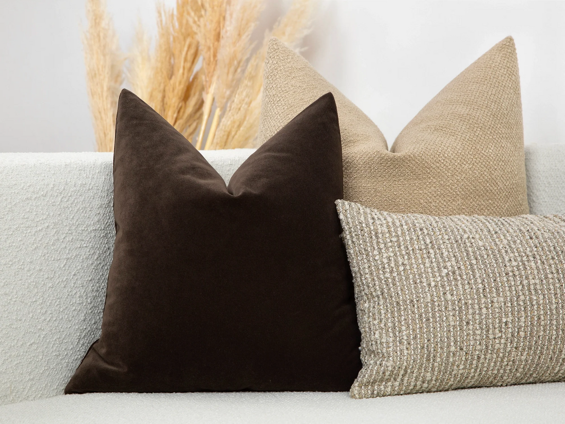 Dark Brown Velvet Pillow Cover