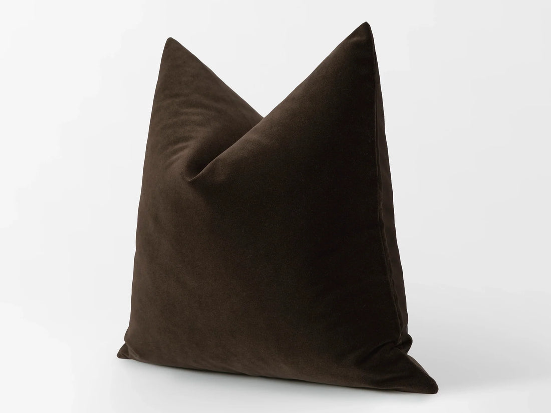 Dark Brown Velvet Pillow Cover