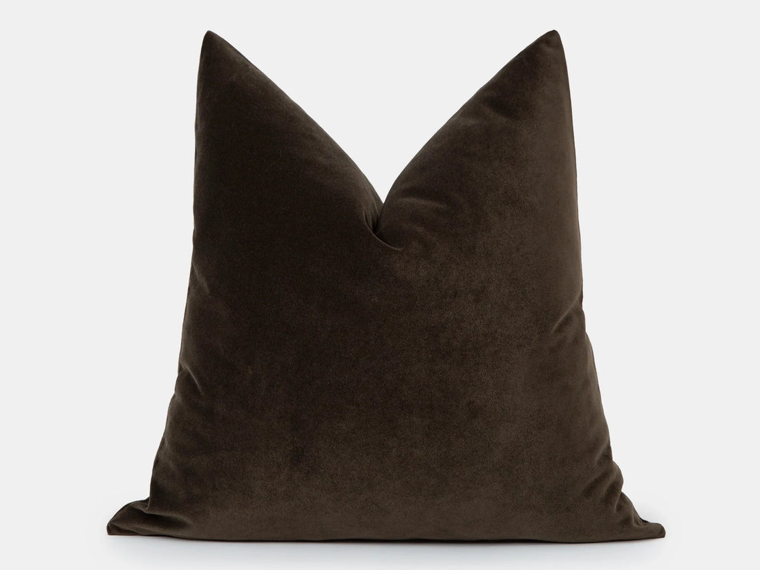 Dark Brown Velvet Pillow Cover
